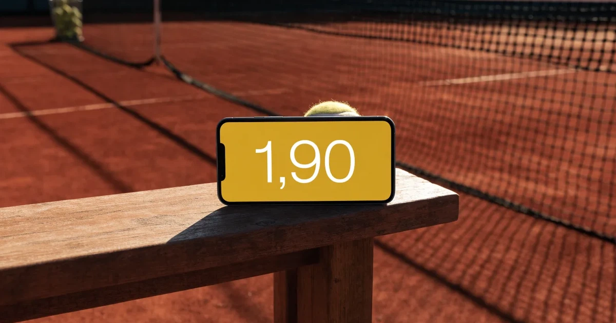 Ein Sandplatz mit frisch gezogenen Linien in der Nachmittagssonne, Netz und Ballkorb am Rand, keine Menschen.