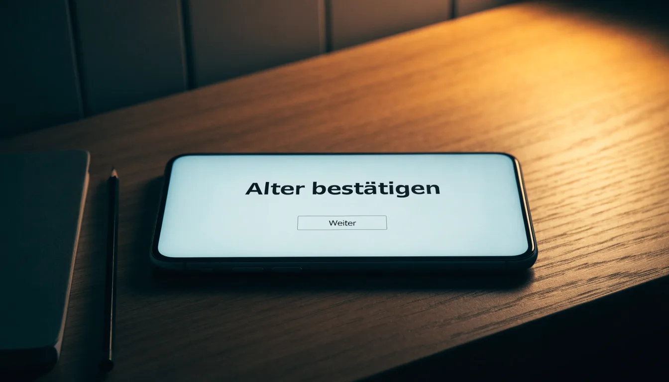 Eine Balkenwaage aus Messing steht auf einem dunklen Holztisch vor einer Bücherwand, gedämpftes Licht, keine lesbare Beschriftung.