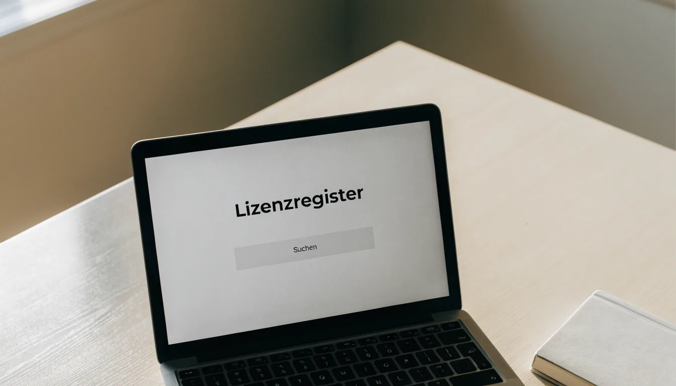 Eine Messingwaage und ein Richterhammer aus Holz stehen auf einem hellen Tisch vor unscharfem Hintergrund.